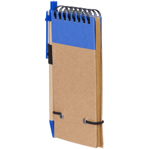 Блокнот на кольцах Eco Note с ручкой, синий