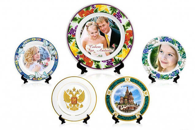Печать фото, рисунков и изображений на тарелках в Москве